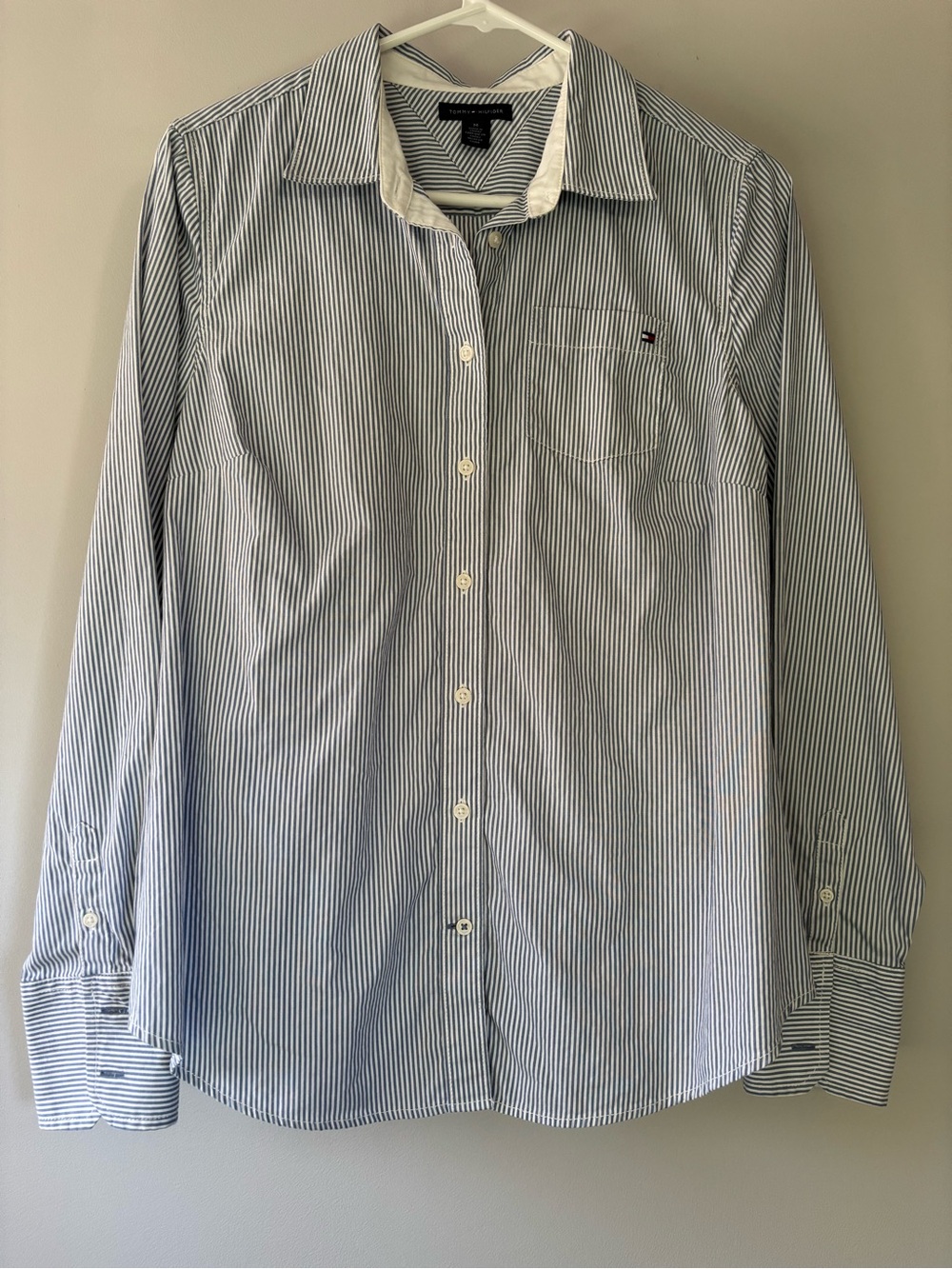 Tommy Hilfiger Woman’s Blue Stripe Button-Up Shirt